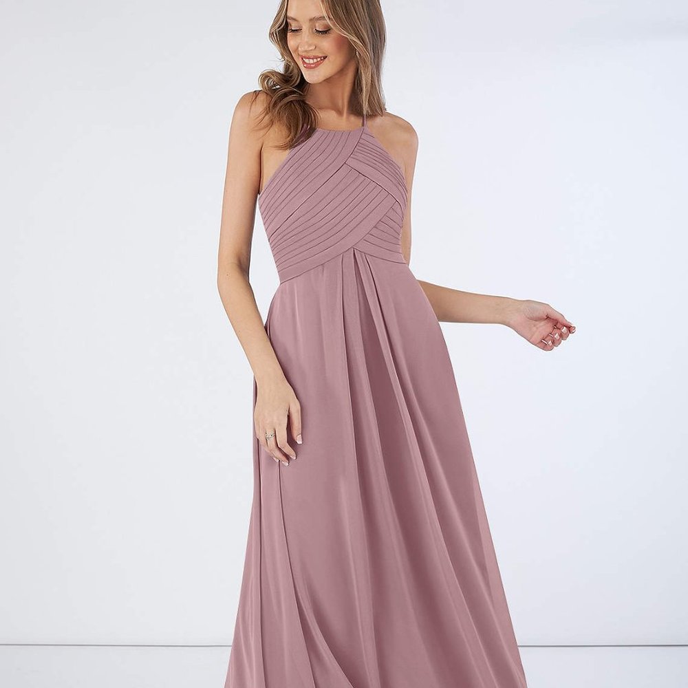 Azazie "Ginger" Dusty Rose Floor Length Size 4 Gown